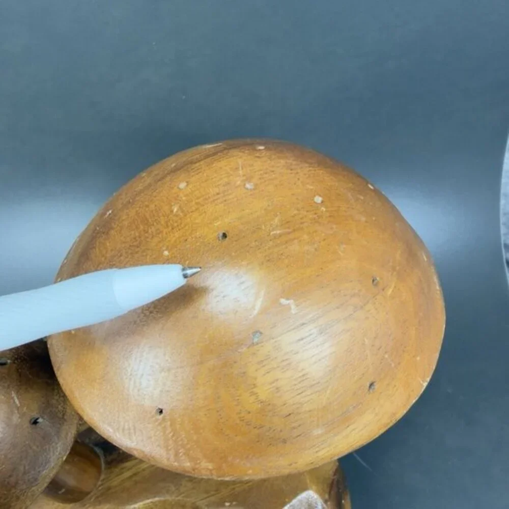 Vintage Monkey Pod Wood Large Wooden Mushroom Figurine‎ Decorative Hand Crafted
